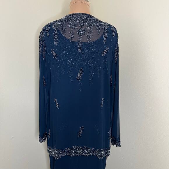 J Kara Evening Gown w Jacket 10/12 Mother Of The Bride Special Occasion Beaded - Picture 8 of 11
